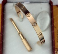 Cartier Semi-Open Love Bracelet Pink Gold 4 Diamonds